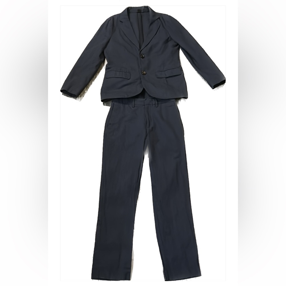 Crewcuts J Crew Ludlow Navy Blue Cotton Linen 2 Piece Suit Boy’s 8